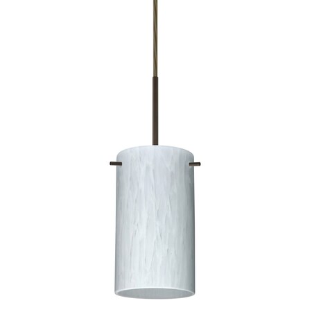 Besa Lighting Stilo 7 Cord Pendant, Carrera, Bronze Finish, 1x40W Candelabra 1BT-440419-BR